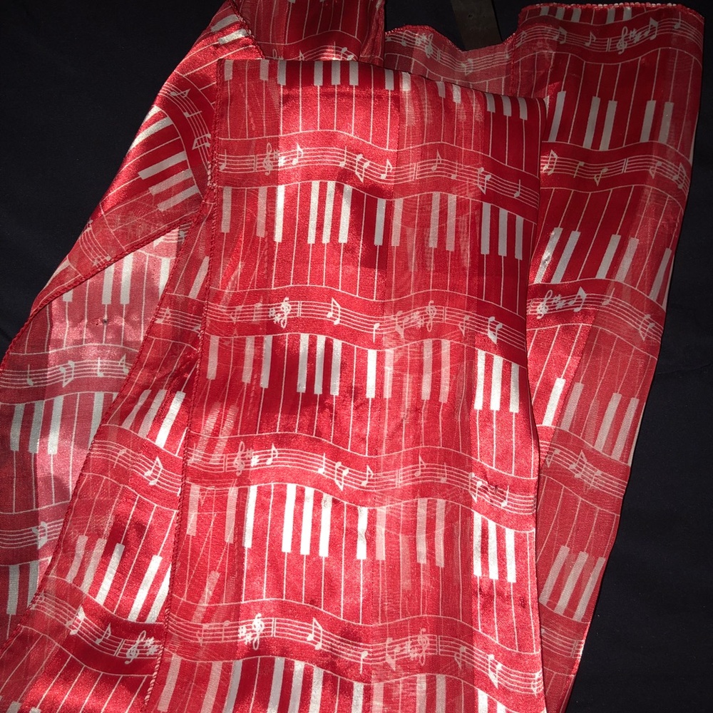 Piano/ Music note sheer scarf